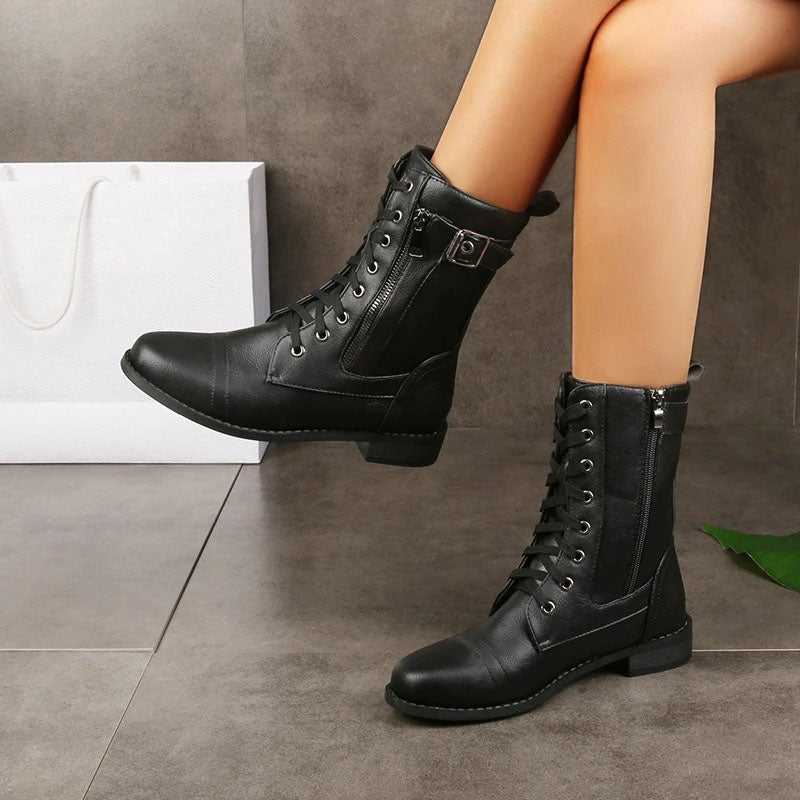 Athena™ | Leather Zip Boots