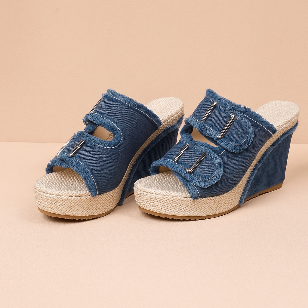 Eva Denim Wedges
