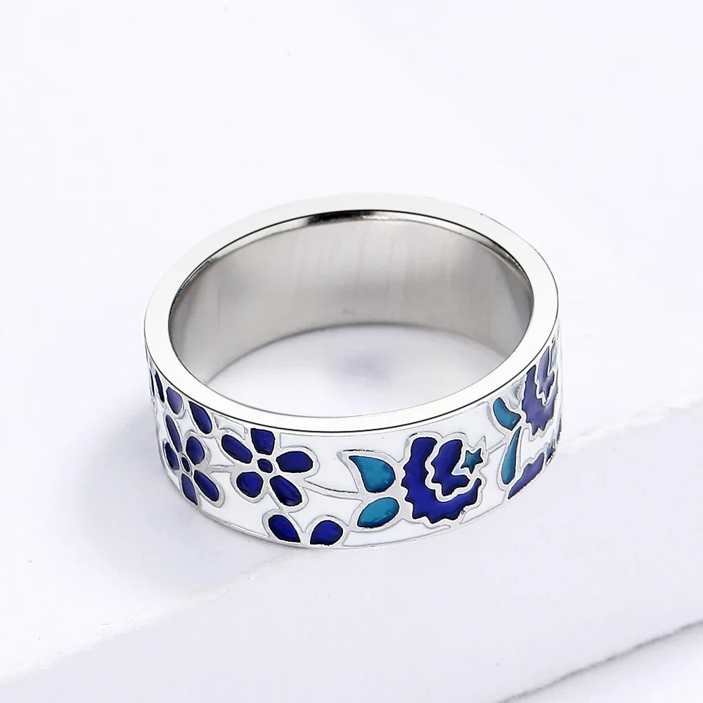 Aluna Blue Enamel Ring