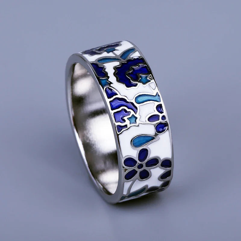 Aluna Blue Enamel Ring