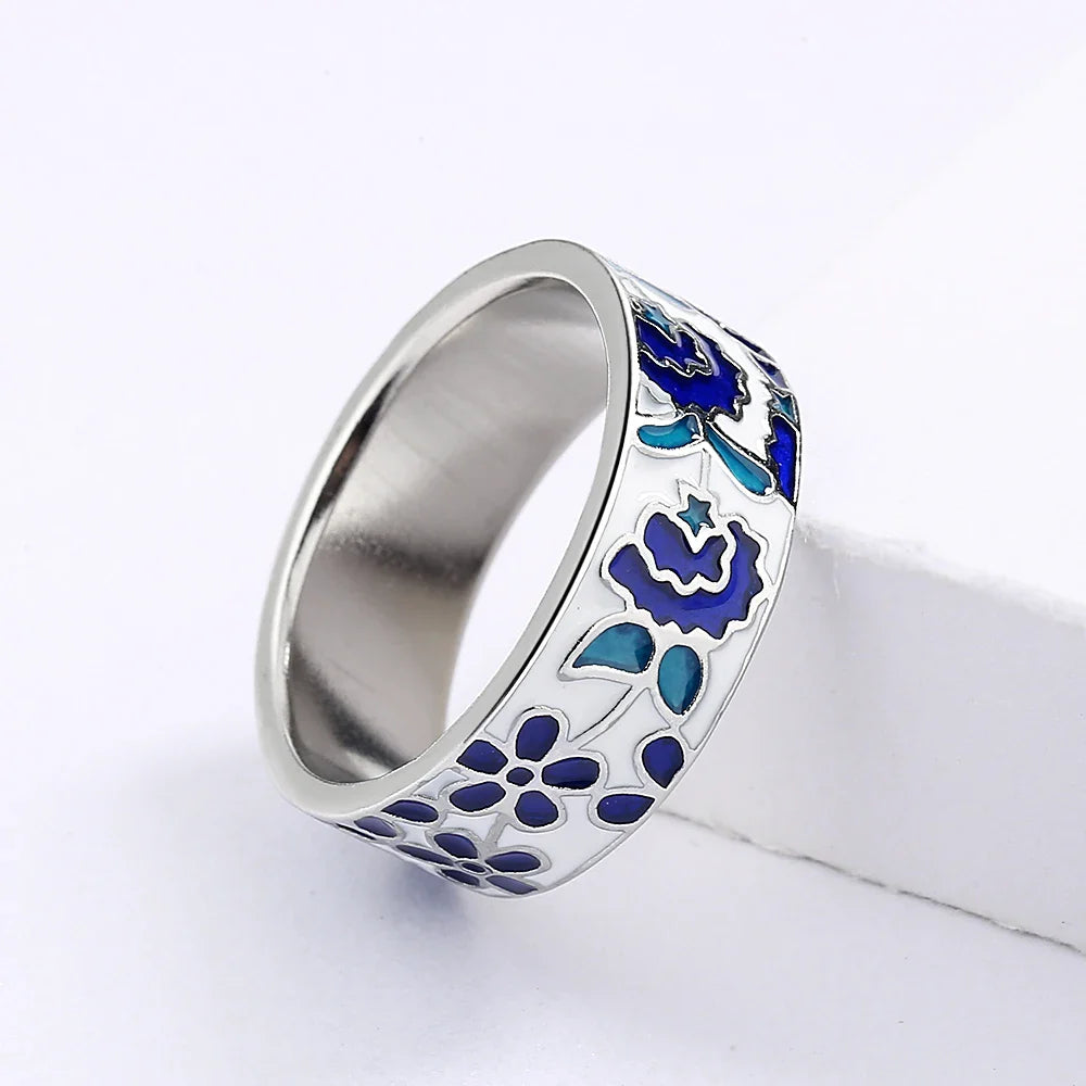 Aluna Blue Enamel Ring