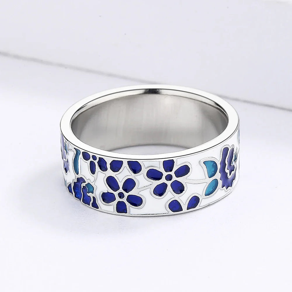Aluna Blue Enamel Ring