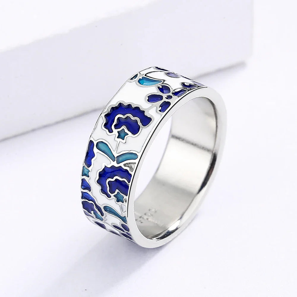 Aluna Blue Enamel Ring