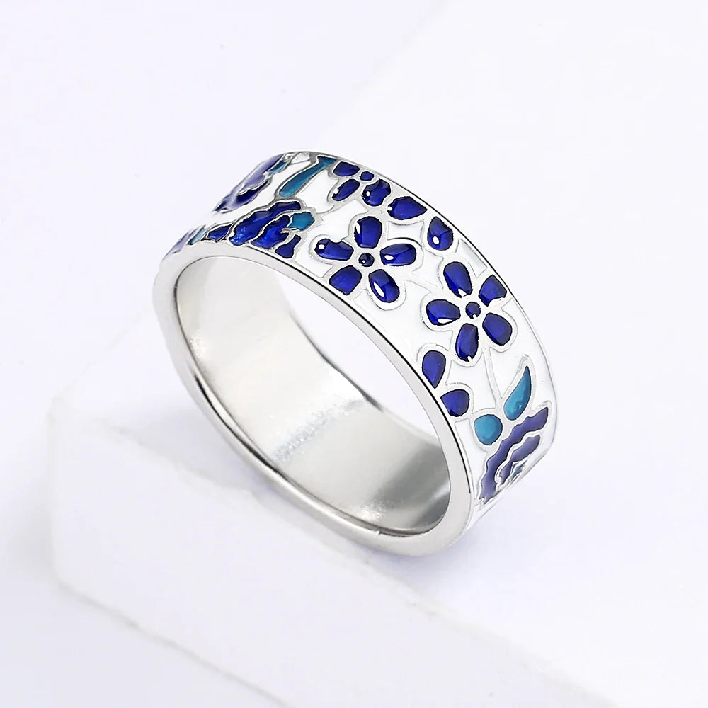 Aluna Blue Enamel Ring