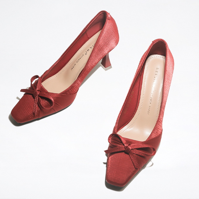 Doris Satin Low Heels