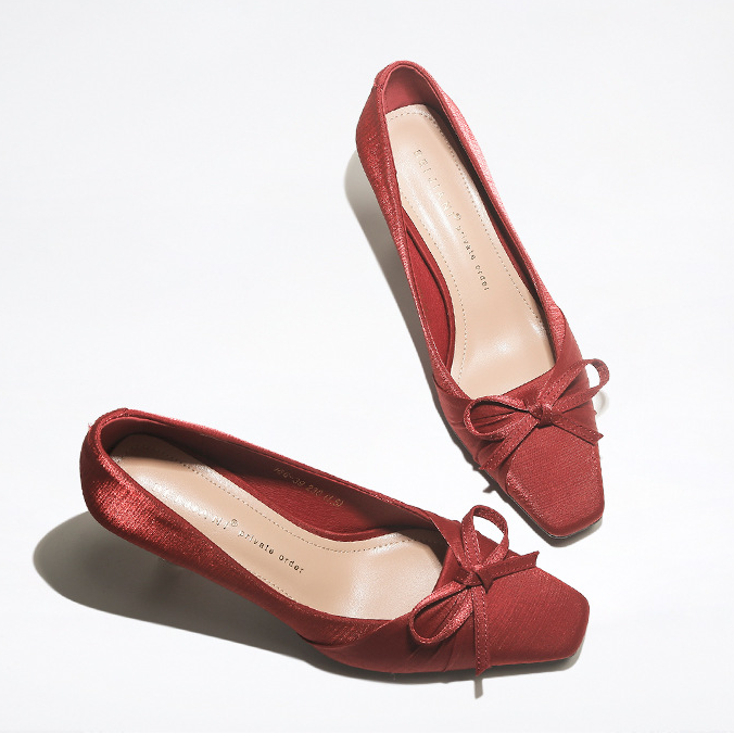 Doris Satin Low Heels