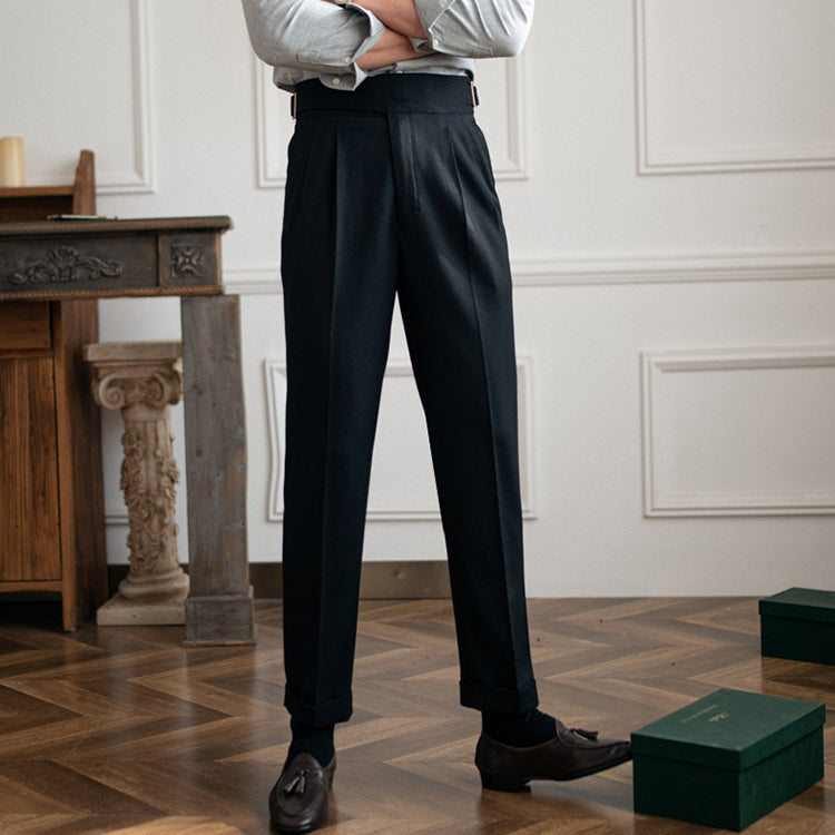 Slim Fit Pleated Trousers