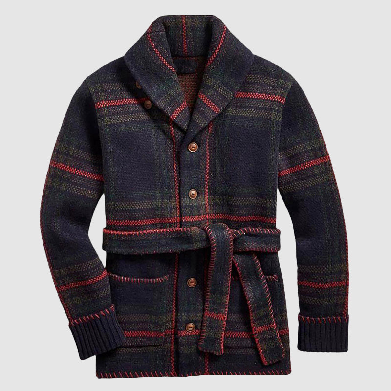 Gavin™ | Plaid Knit Cardigan