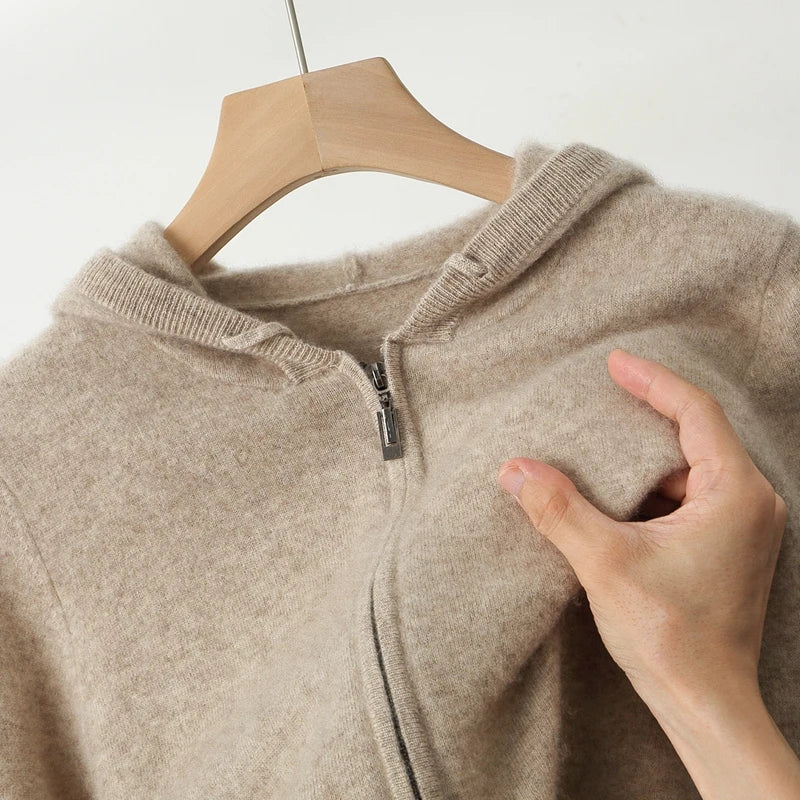 Ezra Cashmere Zip Hoodie