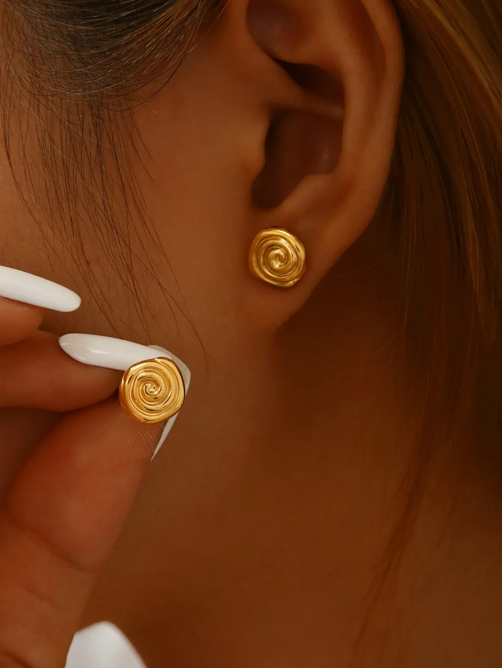 Maeve Spiral Disc Earrings