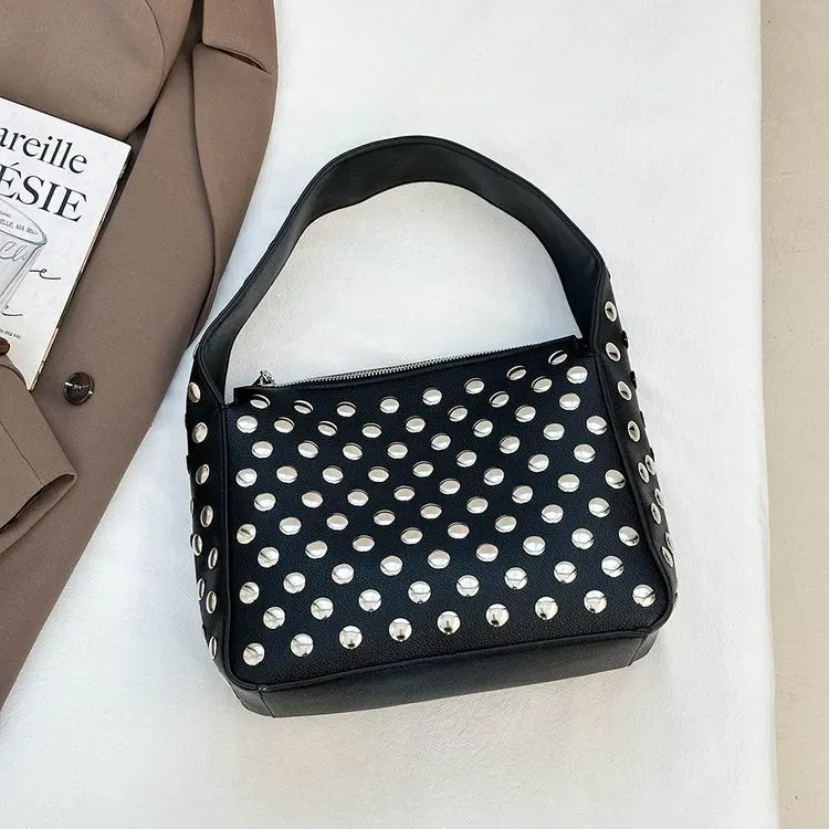 Arc Studded Leather Bag