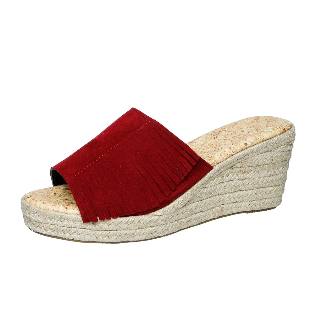 Hannah Suede Tassel Sandals