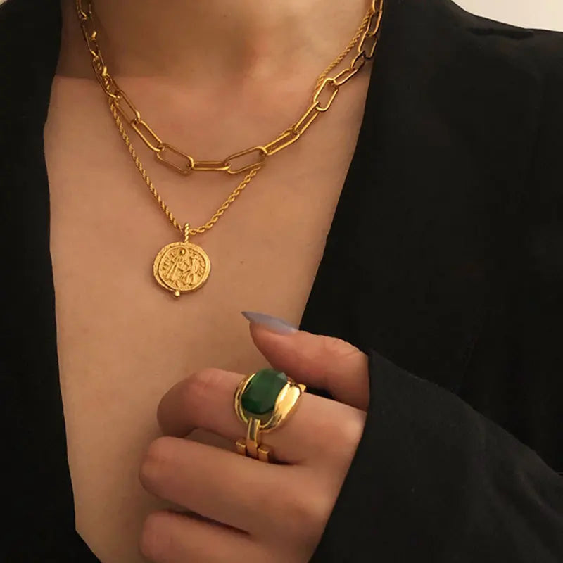 Livia Green Stone Ring