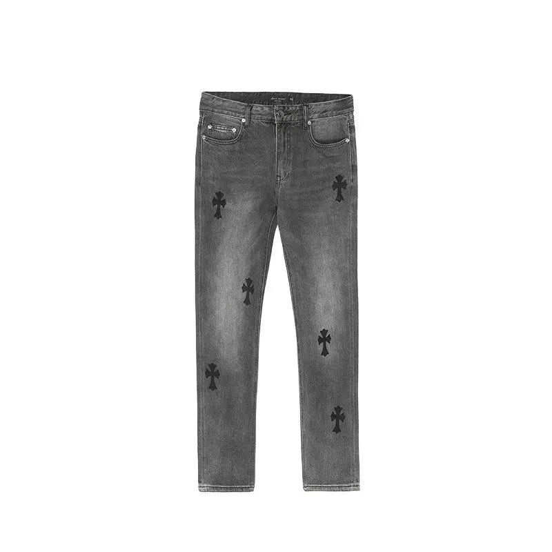 Gothic Cross Retro Jeans