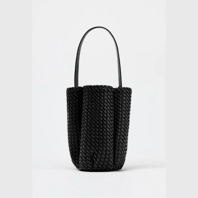 Mila Woven Bucket Bag