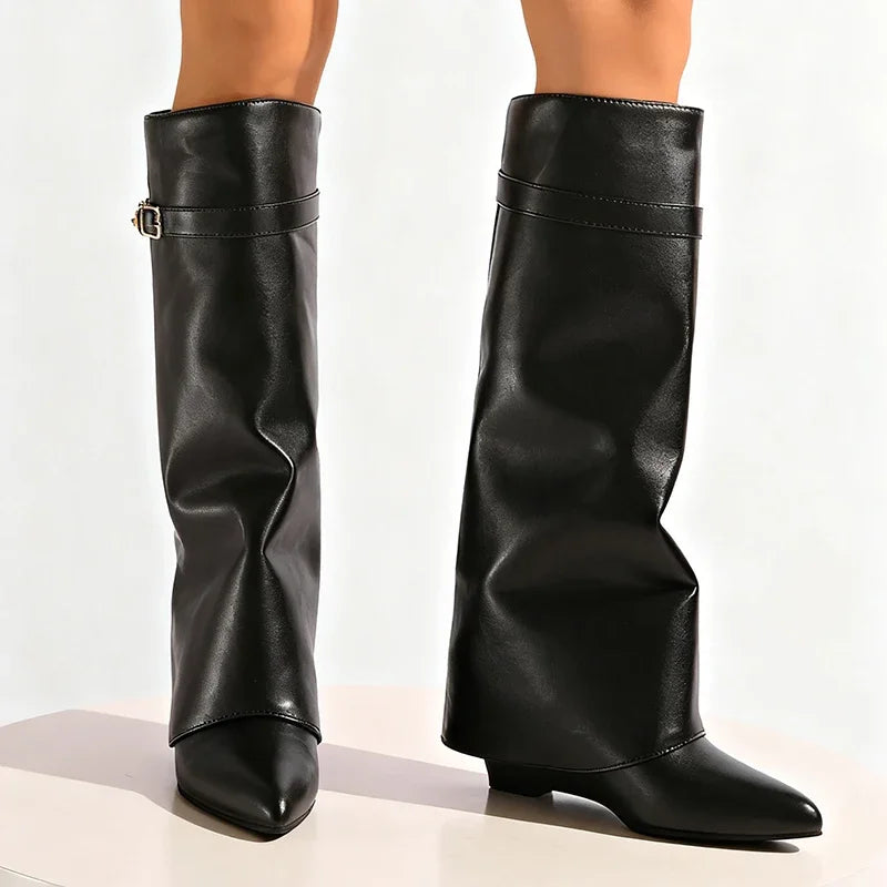 Ariana Leather Knee Boots