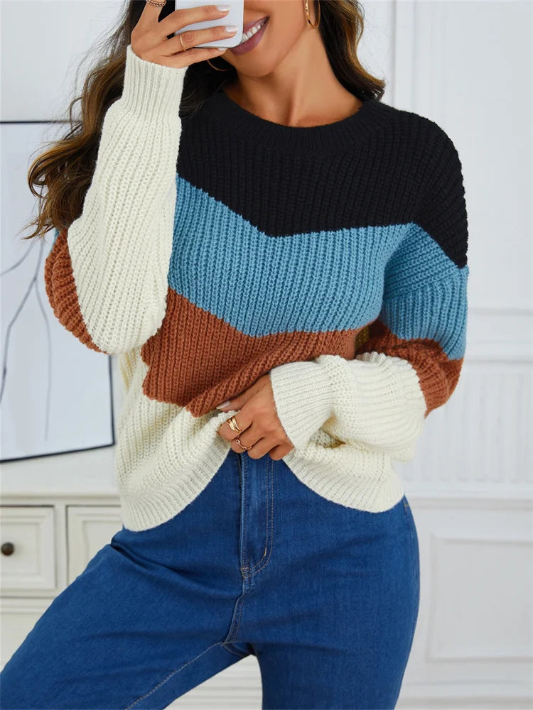Alina Color Splice Sweater