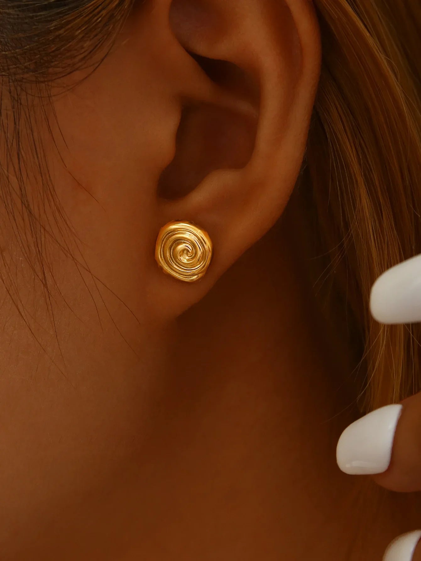 Maeve Spiral Disc Earrings