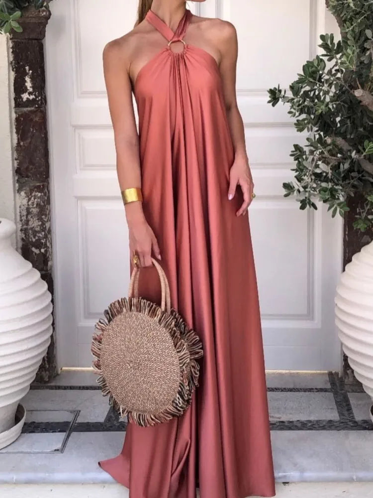 Mira Halter Backless Dress