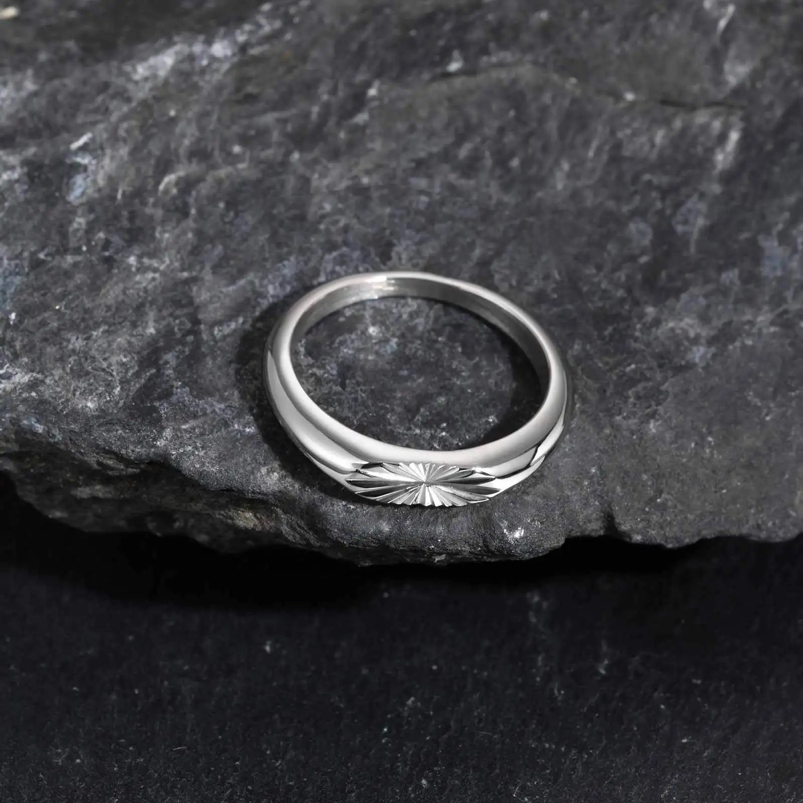 Orion Sunburst Steel Ring