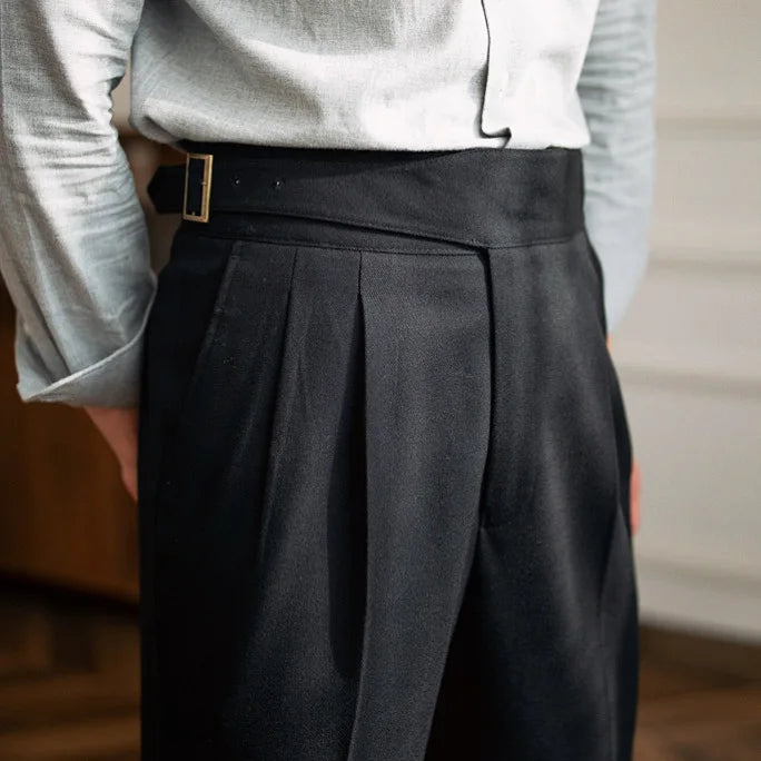 Slim Fit Pleated Trousers
