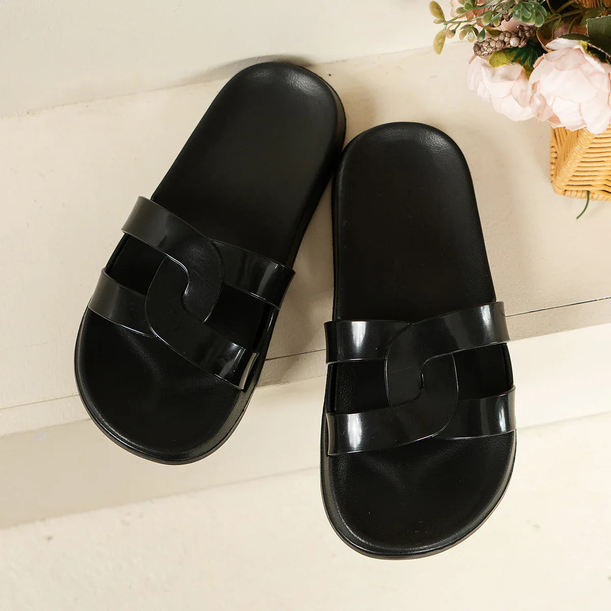 Sara Cross Strap Slides