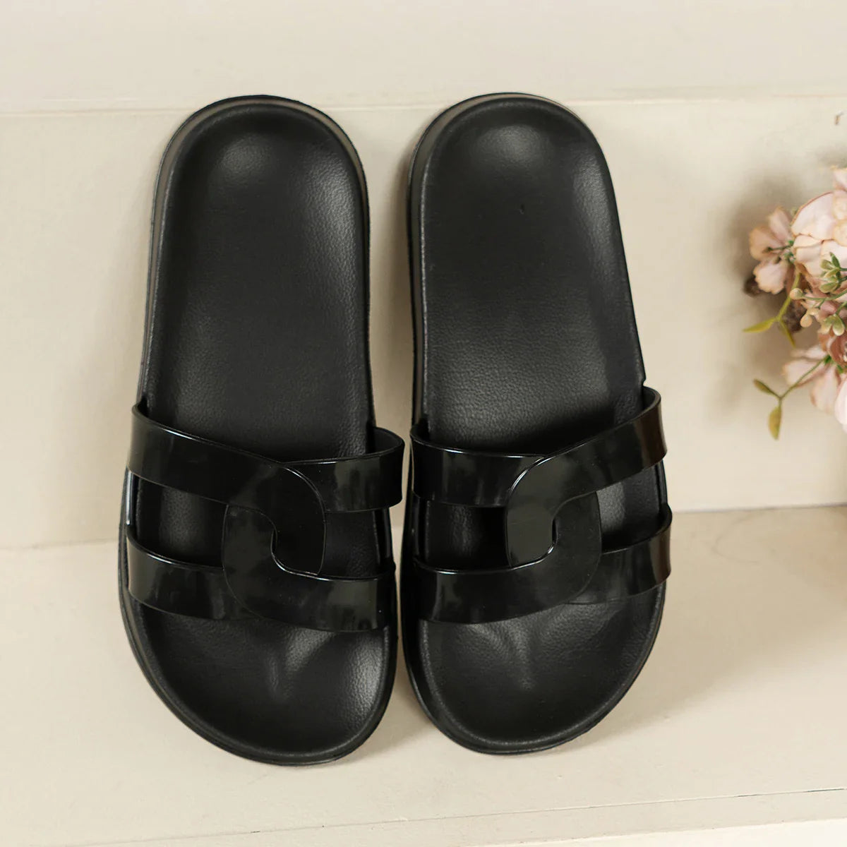 Sara Cross Strap Slides