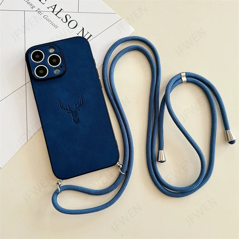 Stockholm Deer Leather Crossbody Case