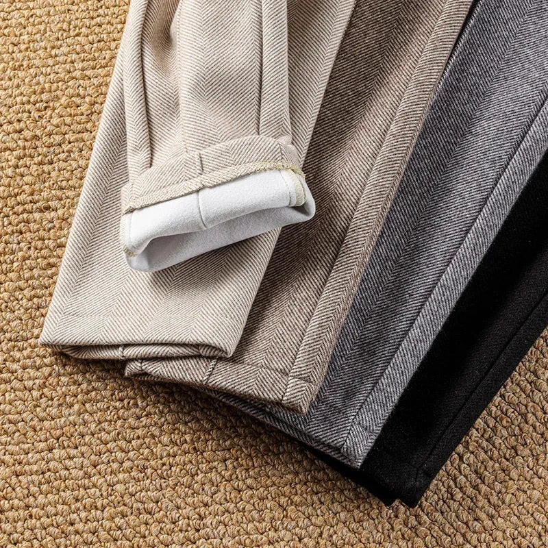 Alina Herringbone Wool Pants