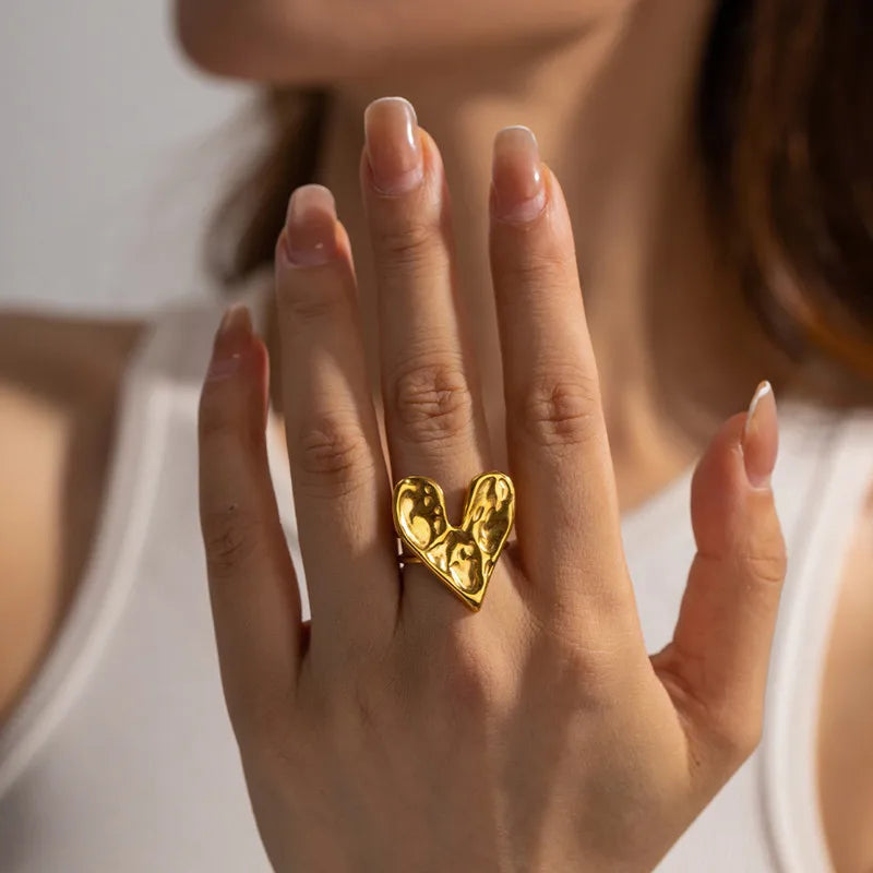 Amara Golden Heart Ring