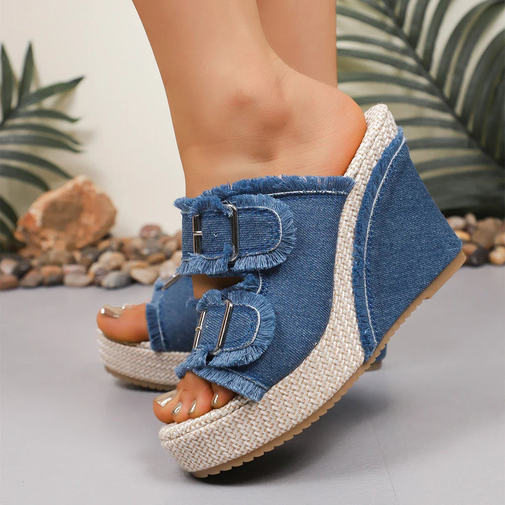 Eva Denim Wedges
