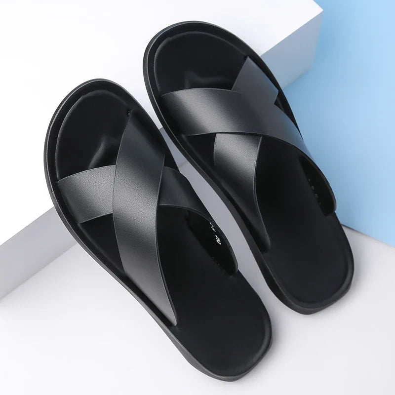 Theo Leather Slides