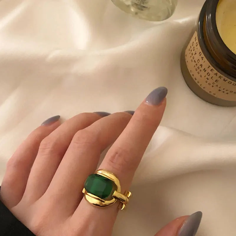 Livia Green Stone Ring