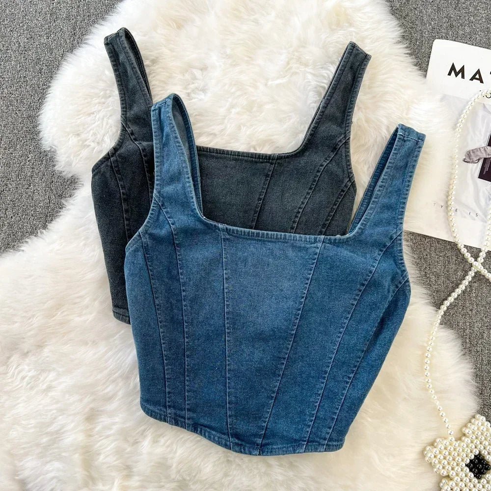Kaia Denim Corset Top