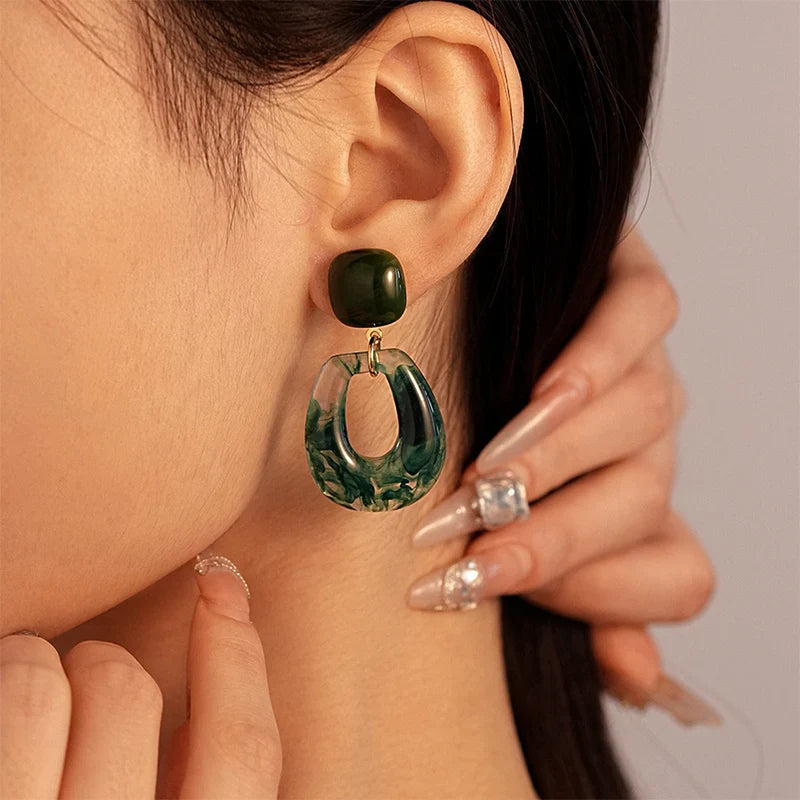 Freya Green Drop Earrings