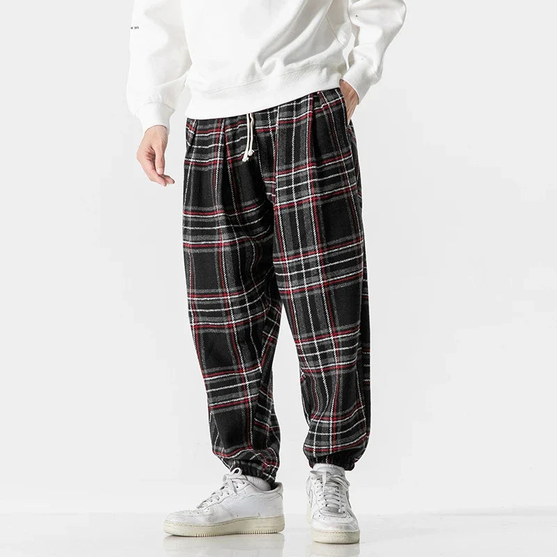 Relaxed Plaid Sweatpants