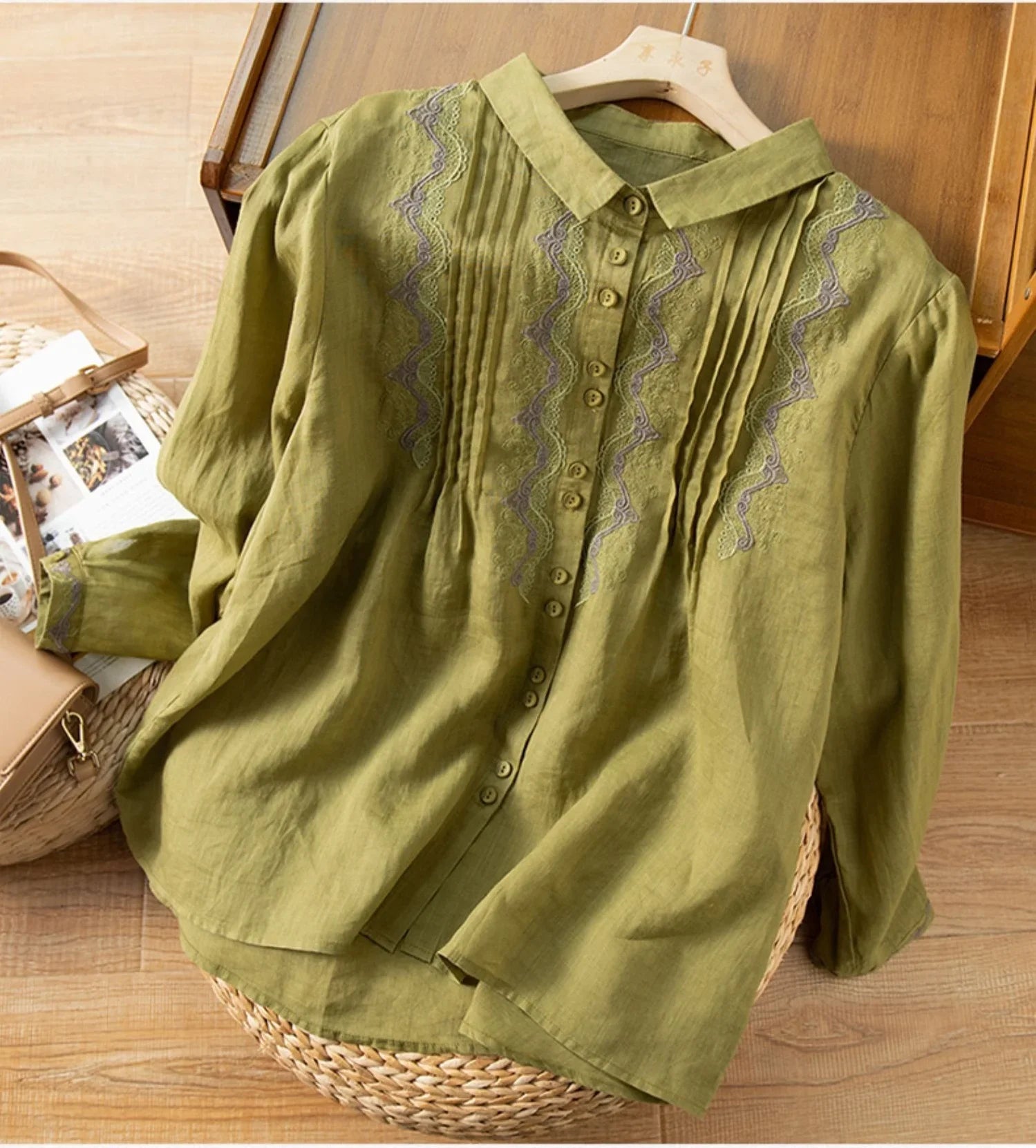 Meline Embroidered Linen Shirt