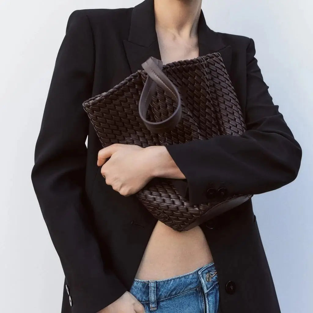 Mila Woven Bucket Bag