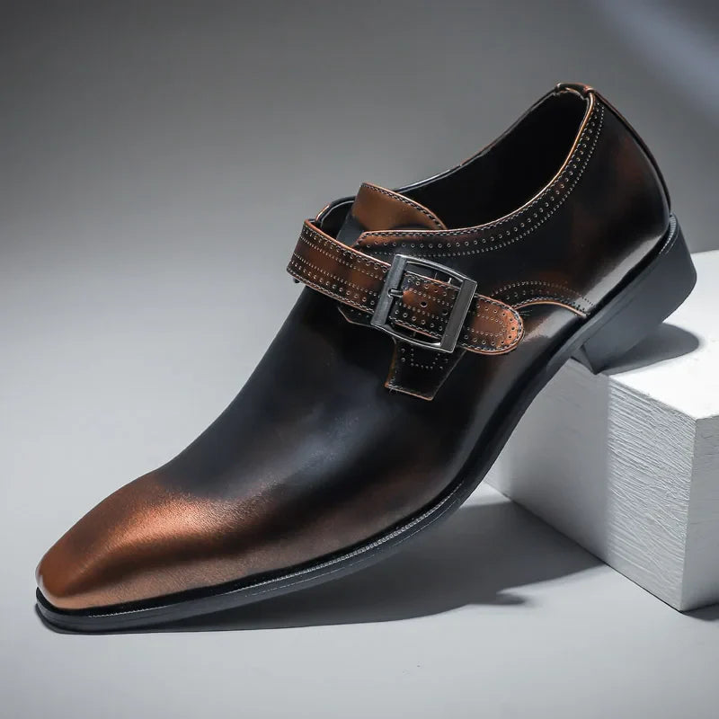 Lusso Bruciato Monk Dress Shoes