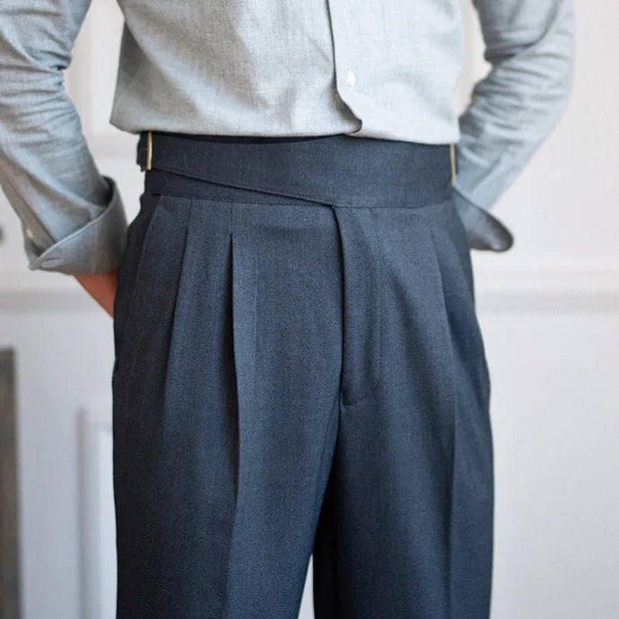 Slim Fit Pleated Trousers