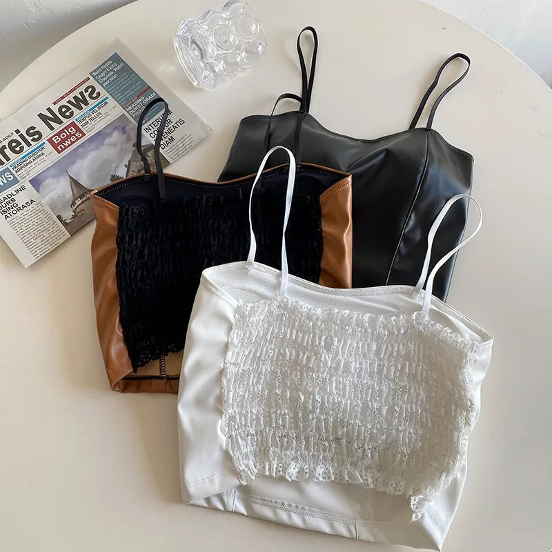 Rhea Leather Crop Top