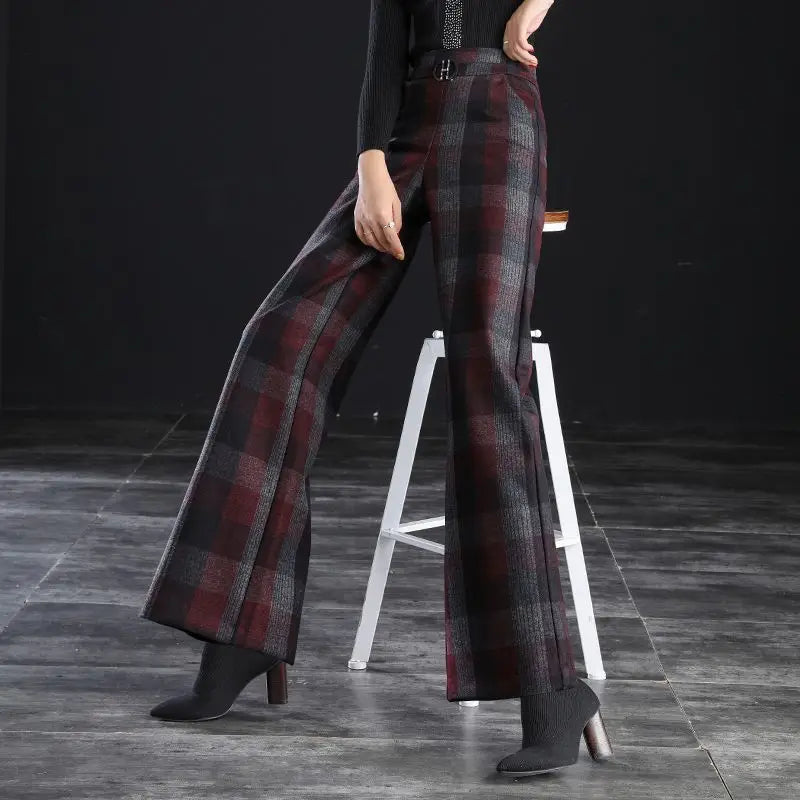 Raina Wool Plaid Pants