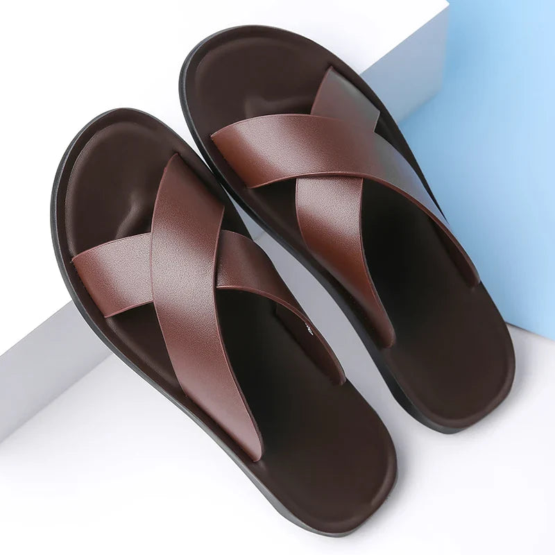 Theo Leather Slides