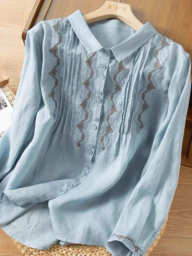 Meline Embroidered Linen Shirt