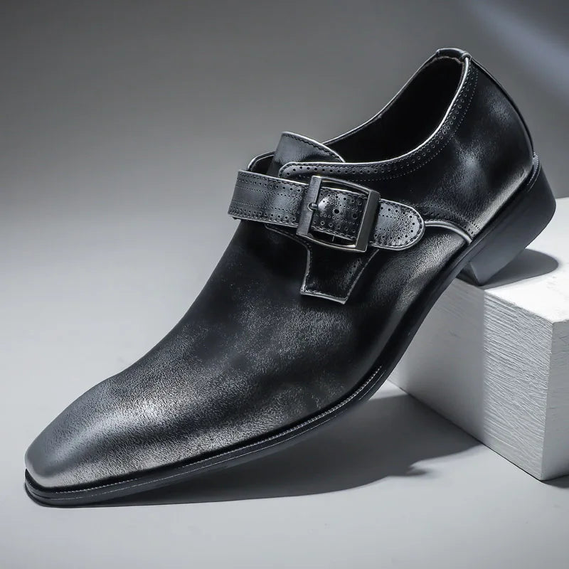 Lusso Bruciato Monk Dress Shoes
