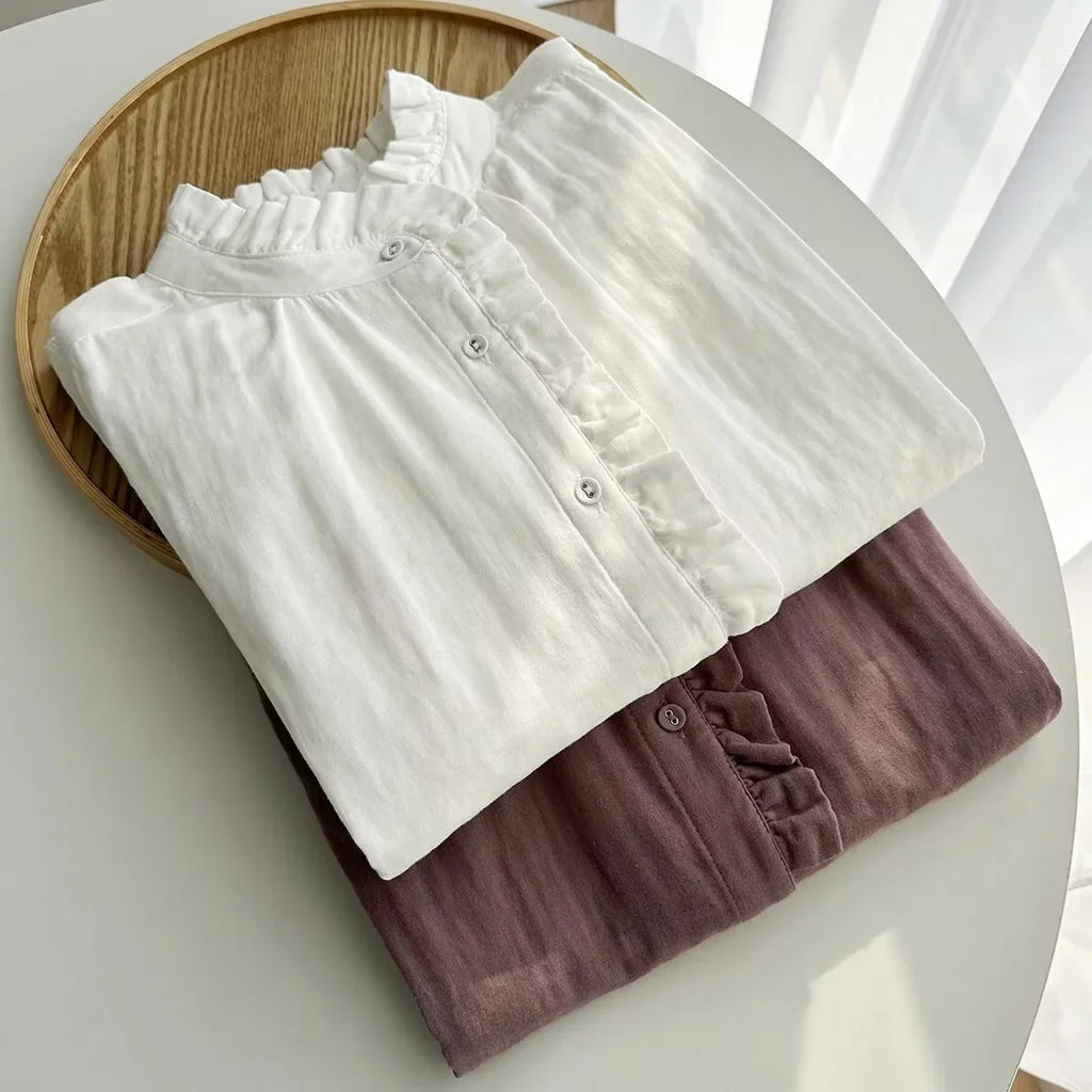 Hana Cotton Stand Blouse