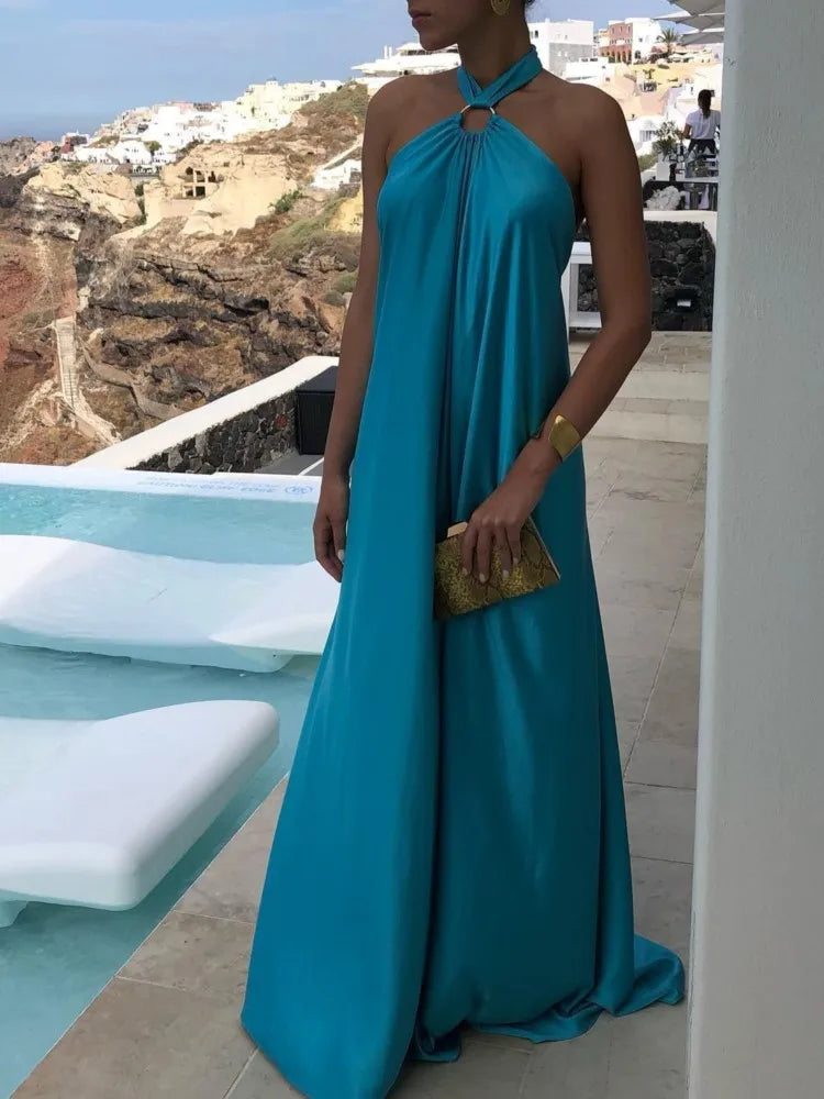 Mira Halter Backless Dress