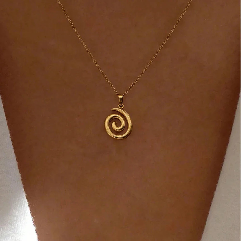 Aveline Spiral Pendant Necklace