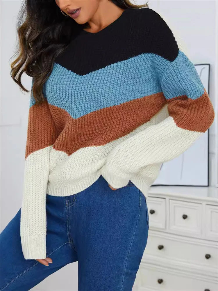 Alina Color Splice Sweater