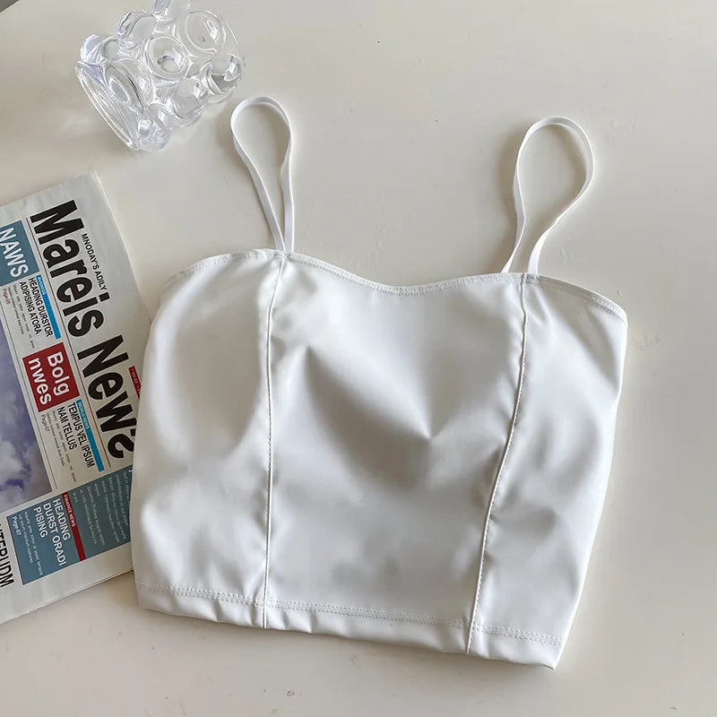 Rhea Leather Crop Top